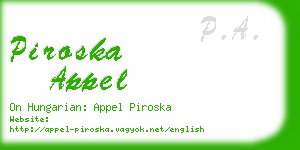 piroska appel business card